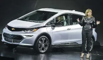  ?? ALEX WONG/GETTY IMAGES ?? General Motors’ chief executive Mary Barra has called for a U.S. federal mandate for zero emissions vehicles. The automaker is planning to unveil 20 more EVs over the next 20 years.