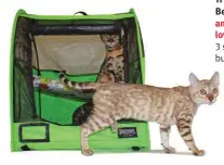  ?? ?? The Sturdi Pop-Up Kennel creates a “zone of
safety” for your cat when traveling in the car. It comes with a roomy case, is available in three sizes, and requires no assembly! sturdiprod­ucts.com