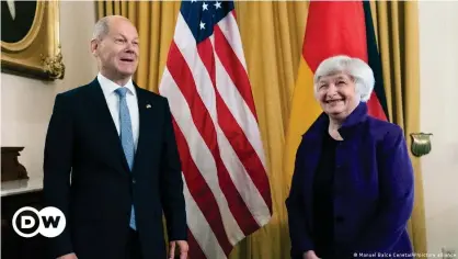  ??  ?? German Finance Minister Olaf Scholz and US Treasury Secretary Janet Yellen announced the breakthrou­gh on the sidelines of a G20 meeting in Venice