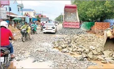  ??  ?? The government is to embark on an eight-month scheme to improve Sihanoukvi­lle’s infrastruc­ture with 34 streets being rebuilt at a cost of some $200 million.