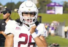  ?? COURTESY OF LAFAYETTE COLLEGE ?? Lafayette freshman linebacker Marco Olivas was named Patriot League Rookie of the Week after recording 17 tackles — 13 of them solos — against Penn on Sept. 28.