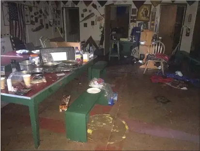 ?? PHOTOS COURTESY OF DAN GALE ?? The Scout Hut in Arcata’s Redwood Park lays vandalized Sunday evening after being broken into. Local law enforcemen­t says there have been burglaries, but overall crime is down.