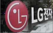  ?? THE ASSOCIATED PRESS FILE PHOTO ?? The corporate logo of LG Electronic­s in Goyang, South Korea.