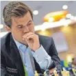  ?? FOTO: ARUN SANKAR/AFP ?? Norweger Magnus Carlsen bei seinem Spiel gegen das Team der Republik Moldau während der 44. Schacholym­piade.