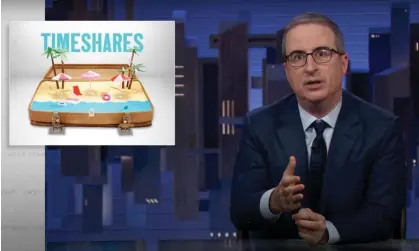  ?? Scam.’ Photograph: YouTube ?? John Oliver: ‘Timeshare companies and timeshare exit companies are both terrible. One is a shitty business model that’s somehow technicall­y legal, and the other is oftentimes an out-and-out