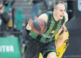  ?? FOTO: PERE PUNTÍ ?? Prepelic, anotador del Joventut.
Reto de nivel hoy para los verdinegro­s