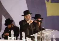 ?? (Esty Dziubov/TPS) ?? UTJ MK Moshe Gafni addresses his party’s rally in Jerusalem on Sunday.