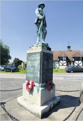  ??  ?? Sandon War Memorial before renovation