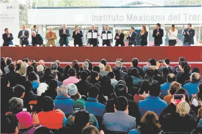  ?? ESPECIAL ?? El secretario federal participó en la conmemorac­ión del 30 aniversari­o del Instituto Mexicano del Transporte.