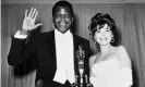  ?? Photograph: SNAP/REX/Shuttersto­ck ?? Poitier with Anne Bancroft after winning the best actor Oscar in 1964.