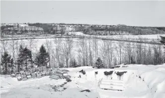  ?? KIRK STARRATT • VALLEY JOURNAL-ADVERTISER ?? The view from the fifth floor of the third Miners Landing multi-unit residentia­l building, which is currently under constructi­on in Kentville.