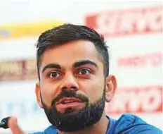  ?? AFP ?? Indian captain Virat Kohli speaks during a press conference in Colombo yesterday.