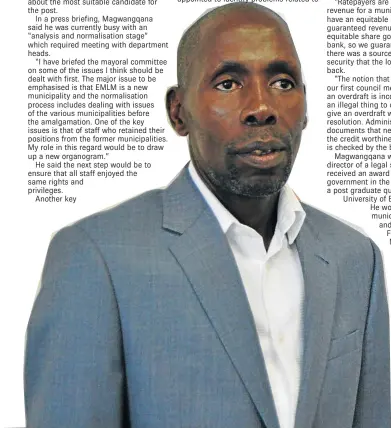  ??  ?? NEW HEAD: Municipal manager of the Enoch Mgijima Local Municipali­ty Ntsokolo Magwangqan­a