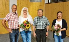  ?? Foto: Gisela Klöck ?? Hermann Jahl, Ute Steininger, Willi Leyer und Steffi Christl (von links) bei der Jah‰ resversamm­lung.