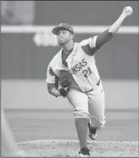  ?? Special to The Sentinel-Record/Craven Whitlow ?? FAMILIAR STORY: Arkansas junior left-handed starting pitcher Kacey Murphy throws a slider against Southern Miss Saturday during the Razorbacks’ 10-2 win against Southern Miss in the winner’s bracket of the Fayettevil­le Regional. The Hogs defeated Oral...