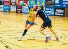  ?? Foto: Felix Dahlheim ?? Die Handballer­innen des TSV Schwabmünc­hen (im Bild Luisa Merkle) gewannen ihr letzte Playoff-Heimspiel souverän.