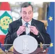  ?? FOTO: AP ?? Mario Draghi bei seiner Rede im Quirinalsp­alast in Rom.