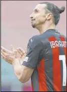  ?? Spada/LaPresse via AP ?? AC Milan’s Zlatan Ibrahimovi­c, who complained a few years ago about racism in Sweden, spoke out against LeBron James and other American athletes for activism.