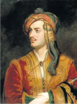  ?? THOMAS PHILLIPS ?? Uno de los retracos más conocidos de Lord Byron.