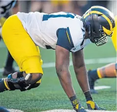  ?? Photograph by U-M Photograph­y ?? Ojabo in action for the Wolverines.