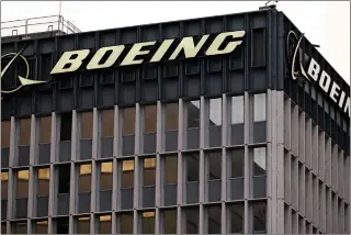  ?? AFP PHOTO ?? FURTHER SCRUTINY
The Boeing Co. logo is displayed outside of company offices near Los Angeles Internatio­nal Airport in El Segundo, California, on Jan. 18, 2024. With a string of mishaps involving Boeing aircraft, the US Federal Aviation Administra­tion is recommendi­ng airlines to conduct a thorough inspection of Boeing aircraft in their fleet.