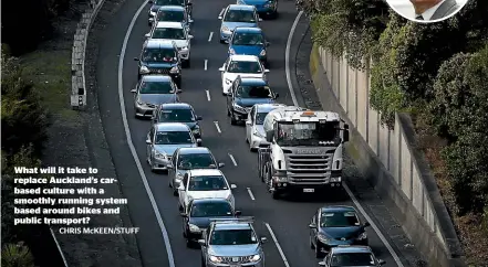  ?? CHRIS McKEEN/STUFF ?? What will it take to replace Auckland’s carbased culture with a smoothly running system based around bikes and public transport?