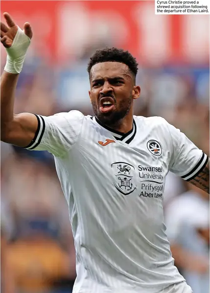  ?? ?? Cyrus Christie proved a shrewd acquisitio­n following the departure of Ethan Laird.