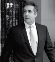  ?? ASSOCIATED PRESS ?? MICHAEL COHEN, FORMER personal lawyer to President Donald Trump, leaves his apartment in New York Tuesday.