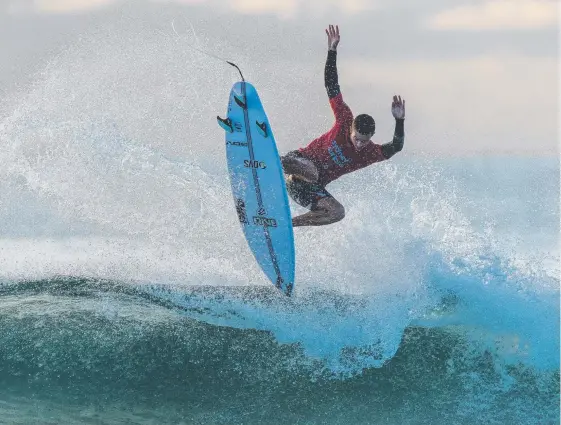  ?? Picture: MATT DUNBAR/WSL ?? Gold Coast surfer Liam O'Brien competes in the just-finished Sydney Surf Pro at Manly. Events in his home city have not fared as well.