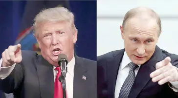  ??  ?? US President-elect Donald Trump and Russian President Vladimirov­ich Putin.