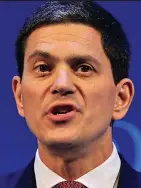  ??  ?? Warning: David Miliband’s speech