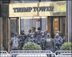  ??  ?? The Trump administra­tion is asking for more money to protect President Donald Trump’s signature New York skyscraper and add hundreds of Secret Service agents.