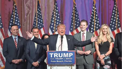  ?? WIN MCNAMEE, GETTY IMAGES ?? Donald Trump speaks at the Mar-a-Lago Club on March 15 in Palm Beach, Fla. He bought the estate in 1985, boasting it was worth far more than he paid. He then disputed the tax assessment and litigation dragged on nearly a decade.