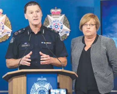  ?? Picture: AAP ?? CRIME CRISIS: Acting Chief Commission­er of Police Shane Patton and Victorian Police Minister Lisa Neville this week.