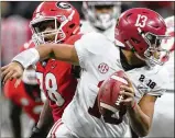  ?? CURTIS COMPTON/ CCOMPTON@AJC. COM ?? Alabama’s Tua Tagovailoa is a gifted quarterbac­k, but coach Nick Saban remains the most indispensa­ble man in Tuscaloosa.