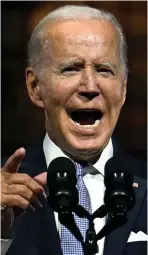  ?? ?? Warning: Mr Biden in Philadelph­ia