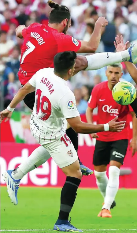  ?? ?? Una jugada del Sevilla-Mallorca de la pasada jornada de Liga