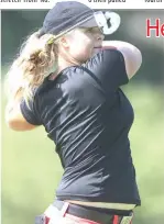  ??  ?? Caroline Hedwall of Sweden watches her tee shot on the seventh hole during the second round of the Marathon Classic Presented By Owens Corning And O-I in Sylvania, Ohio.