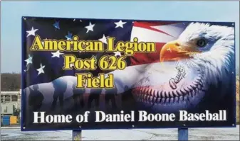  ?? SUBMitteD Photo ?? a new sign recently posted at the former Birdsboro optimist field, which is now run by american legion Birdsboro Post 626.