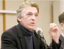  ?? Yonhap ?? Nicolas Bourriaud, artistic director of the 15th edition of the Gwangju Biennale, speaks at a press conference in Seoul, Tuesday, to unveil the show’s lineup of 73 participat­ing artists.