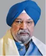  ??  ?? Hardeep Singh Puri Minister of State (I/C) Civil Aviation