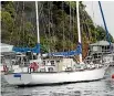  ??  ?? Peter Gane’s 16.5-metre white ketch Solaris.