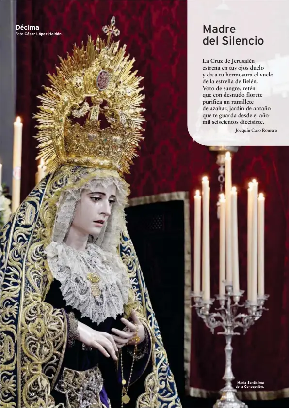  ?? Foto César López Haldón. ?? Décima María Santísima de la Concepción.