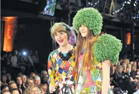  ?? PHOTO: LINDA ROBERTSON ?? Colourful . . . Rakel Blom, winner of the 2013 iD Internatio­nal Emerging Designer Awards, walks the runway with one of her models. Right: One of Blom’s designs.