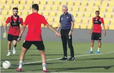  ?? Chris Whiteoak / The National ?? UAE manager Bert van Marwijk will be without a few top players when the training camp begins in Dubai