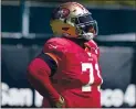  ?? JEFF CHIU — THE ASSOCIATED PRESS ?? San Francisco tackle Trent Williams signed the richest contract ever for an offensive lineman last March.