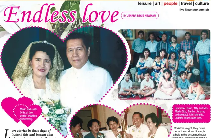  ??  ?? Mario and Julita Ortiz, at thier golden wedding anniversar­y. Reynaldo, Edwin, Atty. and Mrs. Mario Ottiz, Danilo, Jerome; and (seated) Julie, Monette, Chantal, Piluche and kids.