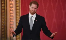  ?? Photograph: Jeremy Selwyn/POOL/AFP via Getty Images ?? Prince Harry hosts the Rugby League World Cup 2021 draw at Buckingham Palace.