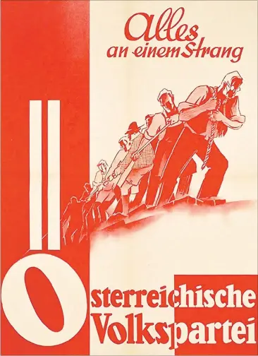  ?? [ Bildarchiv ONB ] ?? Wahlplakat der ÖVP zur Nationalra­tswahl 1945: Name und Programm waren erfolgreic­h.