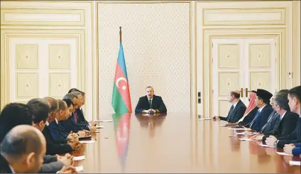  ??  ?? President Ilham Aliyev received ambassador­s and heads of diplomatic missions of Muslim countries to Azerbaijan on the occasion of the holy month of Ramadan.